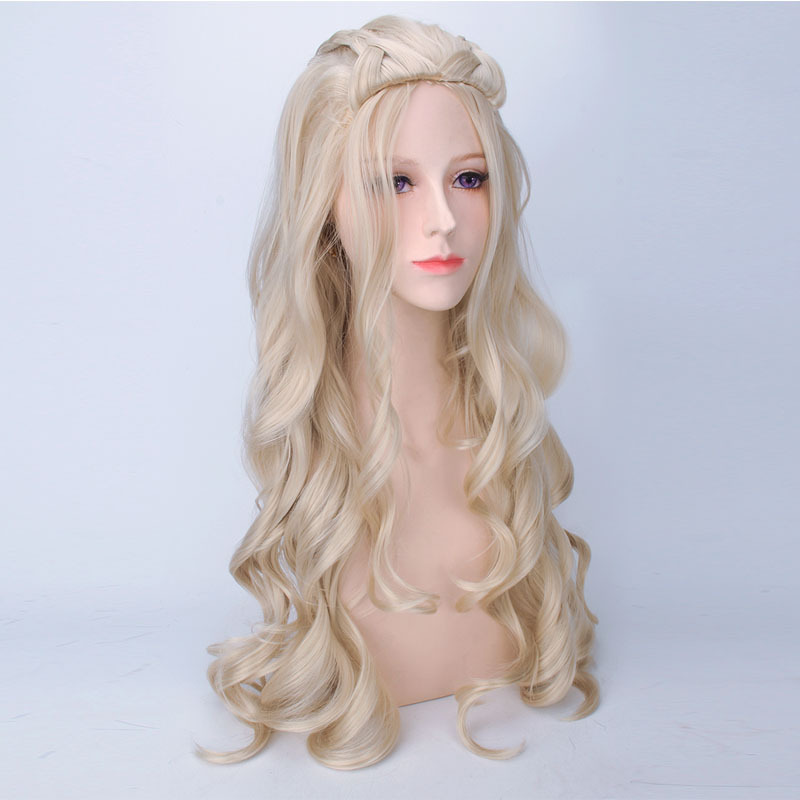 FESHFEN ウィッグ　コスプレ　ロング　カール　原宿　欧米風　フル ネット付き wig