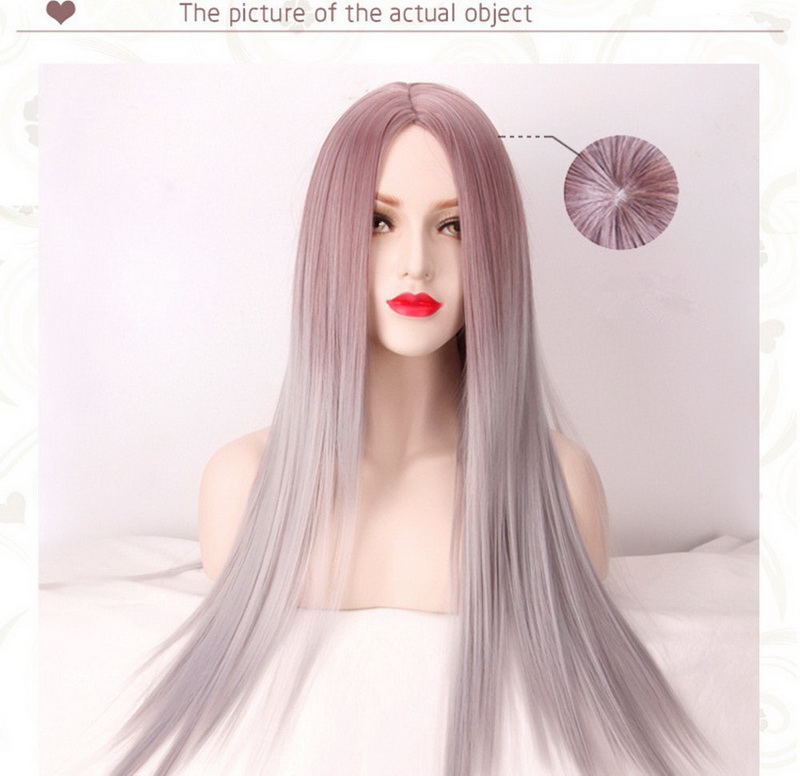 FESHFEN ウィッグ　コスプレ　ロング　原宿 グレー　欧米風 マルチカラー　ストレート　フル wig　ネット付き　xmky050501 - ウインドウを閉じる