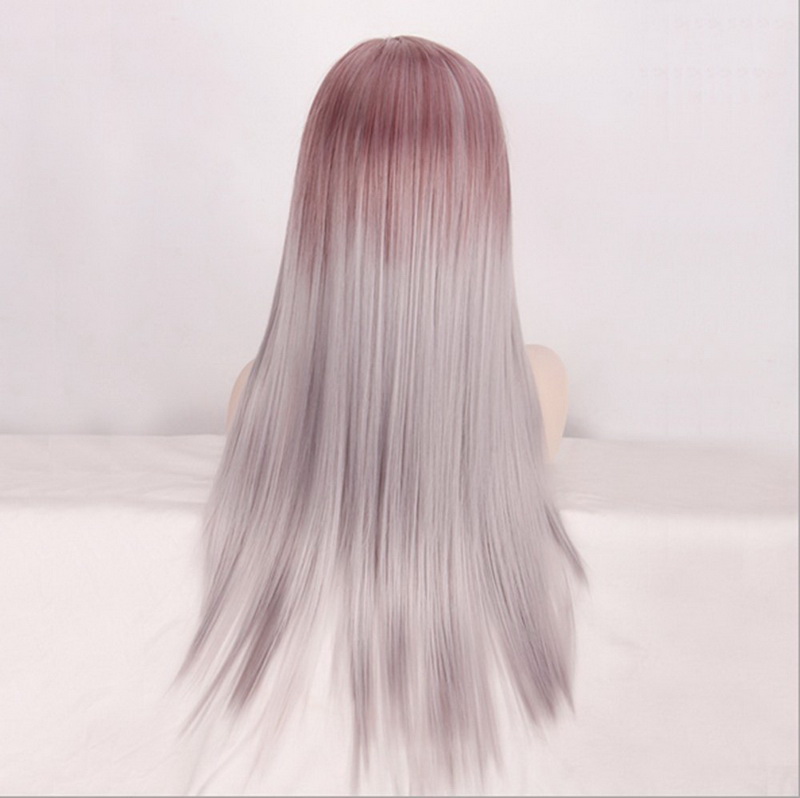 FESHFEN ウィッグ　コスプレ　ロング　原宿 グレー　欧米風 マルチカラー　ストレート　フル wig　ネット付き　xmky050501 - ウインドウを閉じる