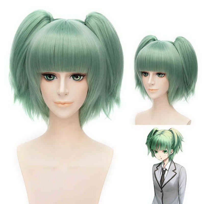 FESHFEN ウィッグ　コスプレ　暗殺教室茅野 カエデ グリン　ポニーテールフル cosplay wig　xmky050506