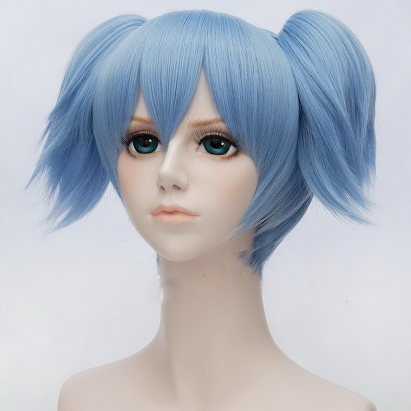 FESHFEN ウィッグ　コスプレ　暗殺教室潮田 渚風　ブルー　ポニーテールフル cosplay wig　xmky050507