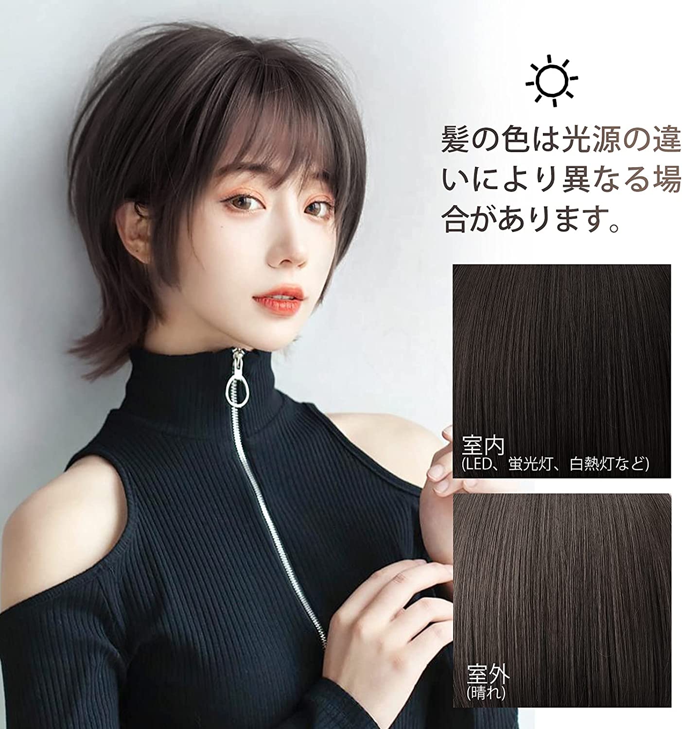 FESHFEN ウィッグ ボブ ショート レディーズ フルウィッグ ぱっつん前髪 wig 自然 かつら 女性 外向き おしゃれ カツラ 外はね 女装 日常 耐熱 ネット/櫛付き