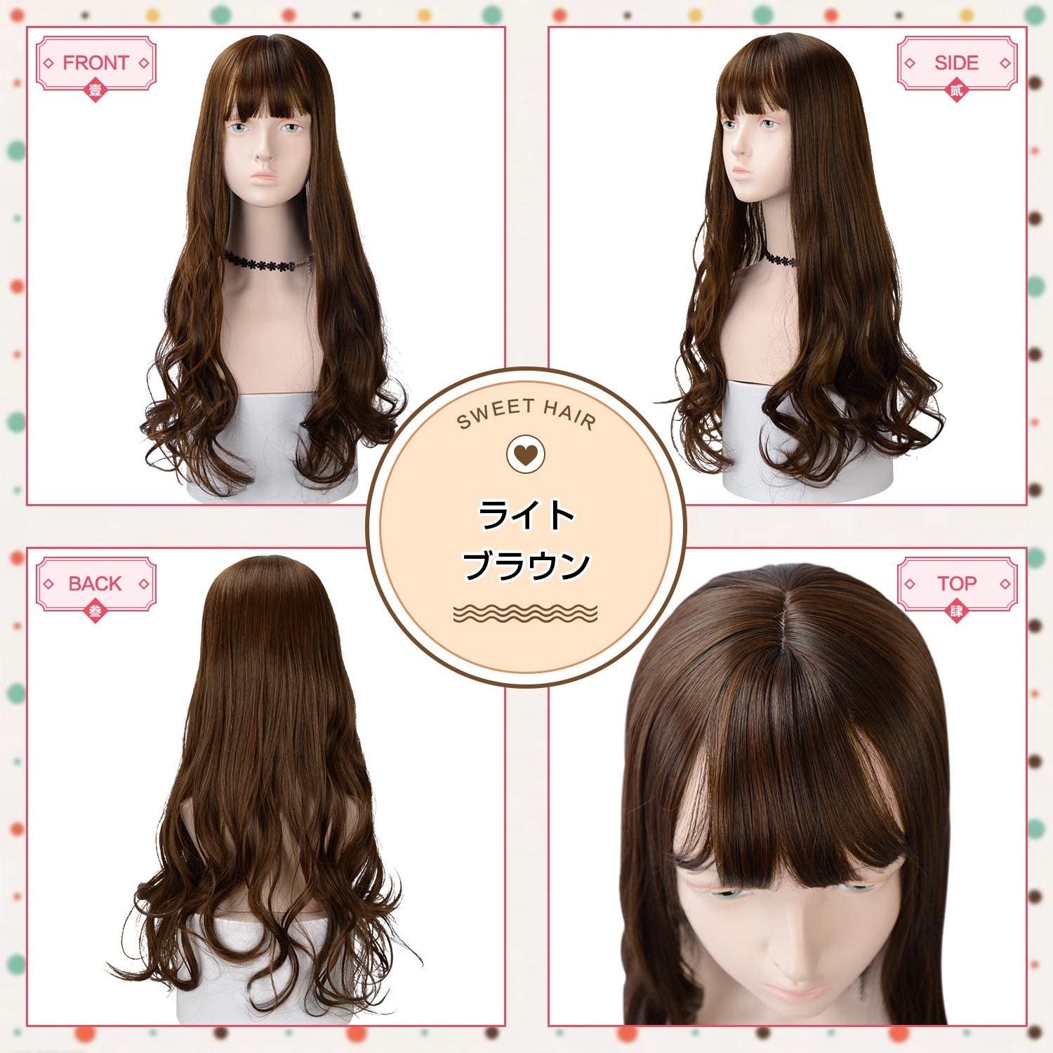 FESHFEN ポイントウィッグ トップヘアピース ワンタッチ 巻き髪 KW06