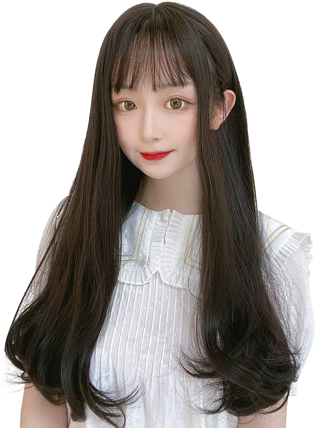 FESHFEN ウィッグ フルウィッグ ハイライトカラー カラーリング 混色 ローライト かつら ロングカール レディース ストレート wig ぱっつん 小顔効果 ゆるいカール 自然 原宿 ネット付き 5色 DZ83 - ウインドウを閉じる