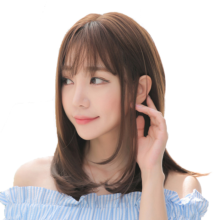 FESHFEN ウィッグ かつら ミディアム セミロング フルウィッグ ウィッグ ロング レディース wig ストレート 自然 医療用 小顔効果 ネット付き 耐熱 チョコブラウン - ウインドウを閉じる