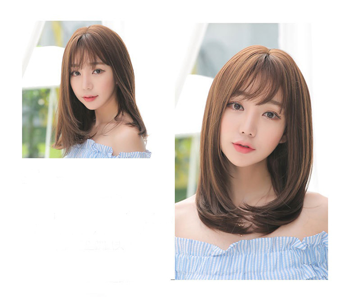 FESHFEN ウィッグ かつら ミディアム セミロング フルウィッグ ウィッグ ロング レディース wig ストレート 自然 医療用 小顔効果 ネット付き 耐熱 チョコブラウン - ウインドウを閉じる